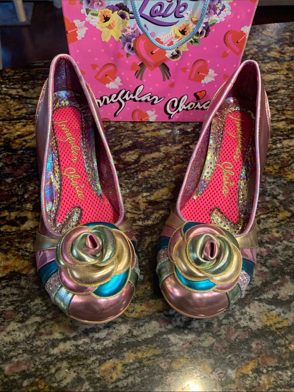 Irregular Choice “Stupenda” Multicolor Metallic Heels - Picture 2 of 11